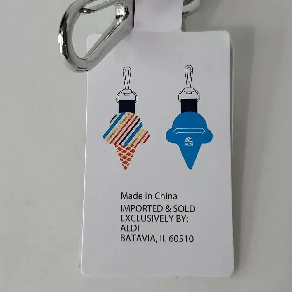 Aldi 2024 Ice Cream Cone Quarter Keeper Key and Quarter Holder NWT